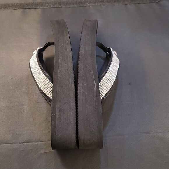 KRISTEN!S KLOSET CRYSTAL FLIP-FLOP GLITZY WOMEN'S WEDGE SANDALS - Picture 7 of 14